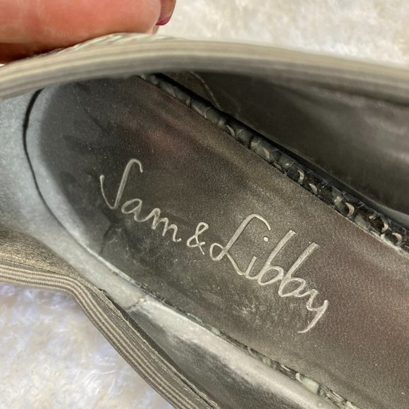 Sam & Libby Johnah Women's Silver Gray Snakeskin Ballet Flats Size 8.5 - Picture 6 of 12